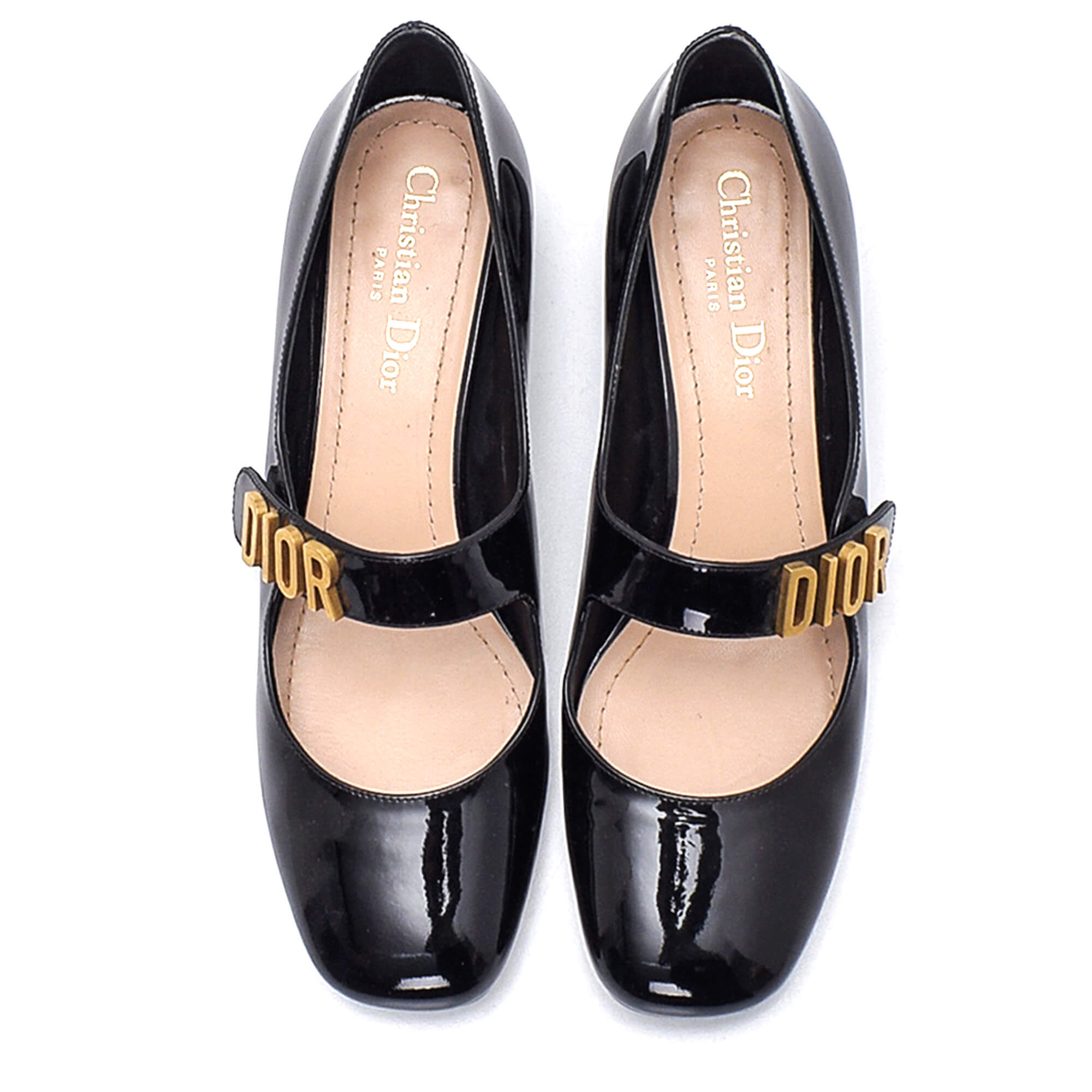Christian Dior - Black Patent Leather Baby-D Mary Jane Pumps